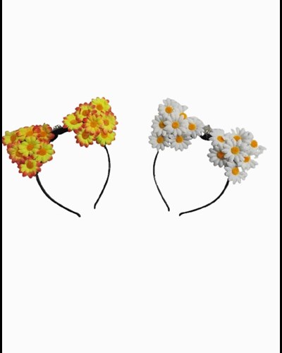 קשת אוזניים עם פרחים +אורות לד