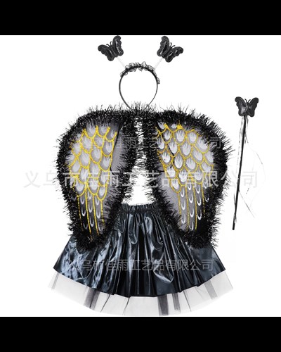 סט פרפר שחור מפואר