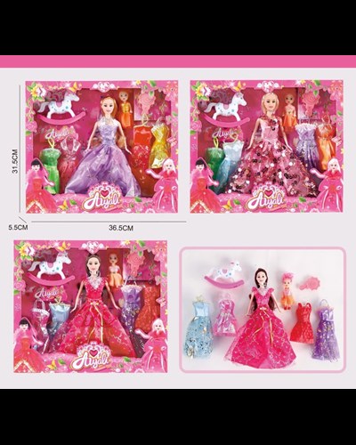 בובה הלבשה ותנוקת +4 שמלות