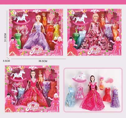 בובה הלבשה ותנוקת +4 שמלות : image 1 בובה הלבשה ותנוקת +4 שמלות : image 1