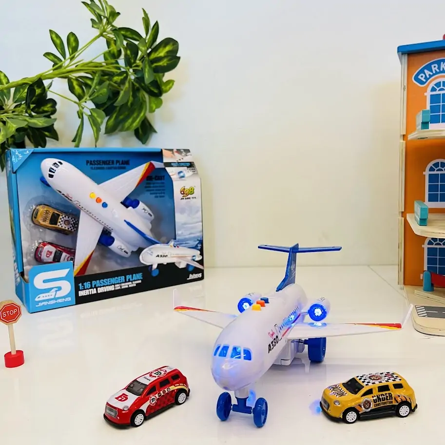 מטוס נוסעים פריקשיין עם מוזיקה ואורות / מידות 28.5*26.5 ס"מ : Thumb 2