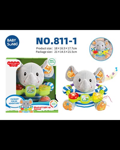 פיל התפתחותי לפעוטות עם אורות ומוסיקה