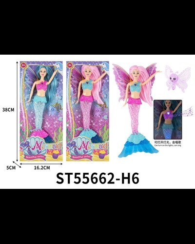 בובה בת הים עם אורות ומוסיקה