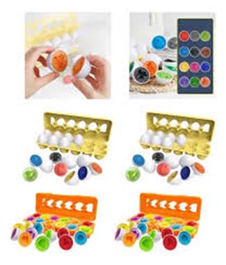 משחק התאמת ביצים בתבנית / להתפתחות לגיל הרך / מידות 27*6.5 ס"מ : image 2