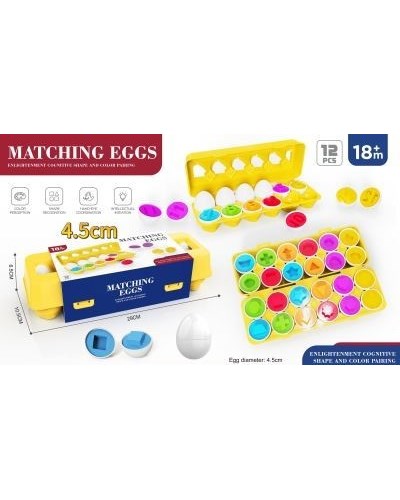 משחק התאמת ביצים בתבנית / להתפתחות לגיל הרך / מידות 27*6.5 ס"מ