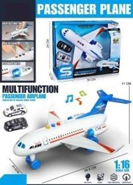 מטוס נוסעים פריקשיין עם מוזיקה ואורות / מידות 28.5*26.5 ס"מ : image 1