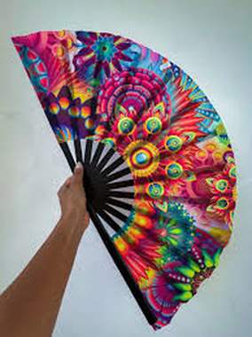 מניפה זוהרת באולטרה / 35 ס"מ / מיקס דוגמאות : image 2