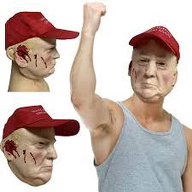 מסכת טראמפ עם כובע וסימני ירייה : image 2