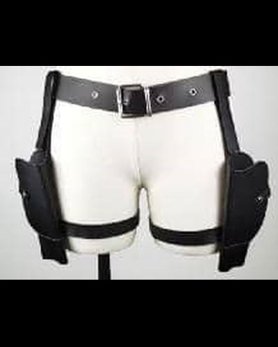 חגורת ירכיים עם נרתיק ירך שחור לקוספליי או לקאובוי