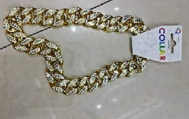 שרשרת גורמט מוזהב עם יהלומים : image 1