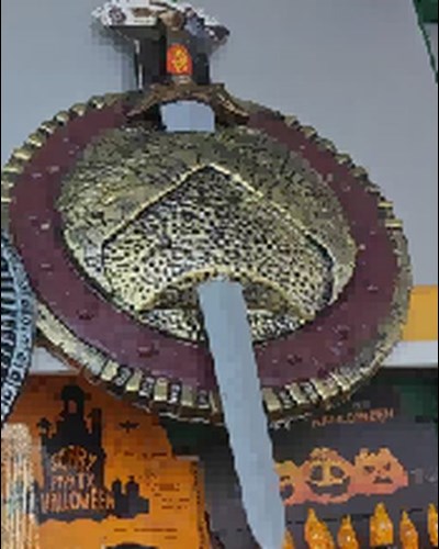 סט חרב ומגן שיריון קדמי לוחם רומי