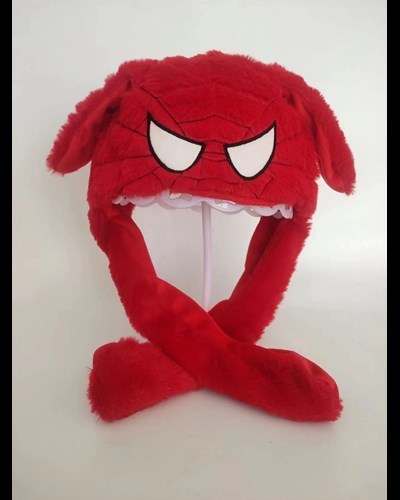 כובע פומפה איש עכביש אוזניים מקפצות עם אורות לד