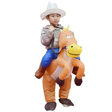 תחפושת מתנפחת ילד רוכב על סוס : image 1