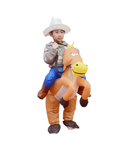 תחפושת מתנפחת ילד רוכב על סוס